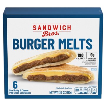 Sandwich Bros. Burger Melts Pita Snack Sandwiches, 6 ct