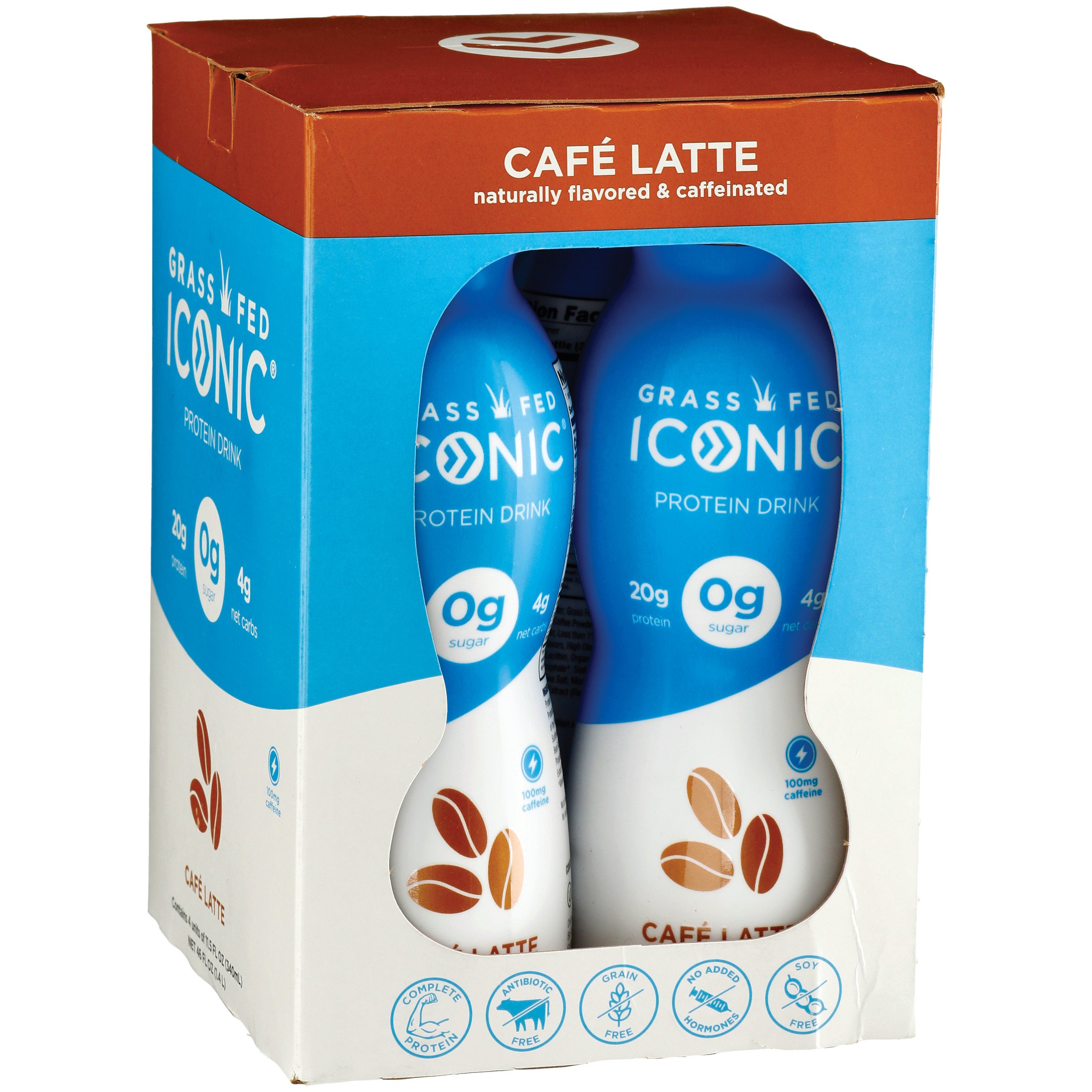 Iconic 20g Grass-Fed Protein Drink - Cafe Latte - Shop Diet & Fitness at  H-E-B