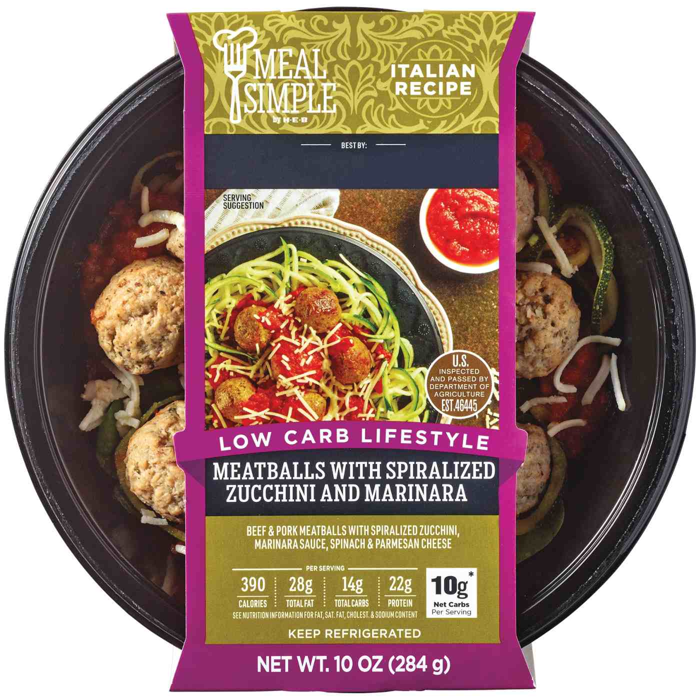 Meal Simple by H-E-B Low-Carb Lifestyle Meatballs & Zucchini Noodles with Marinara; image 3 of 5