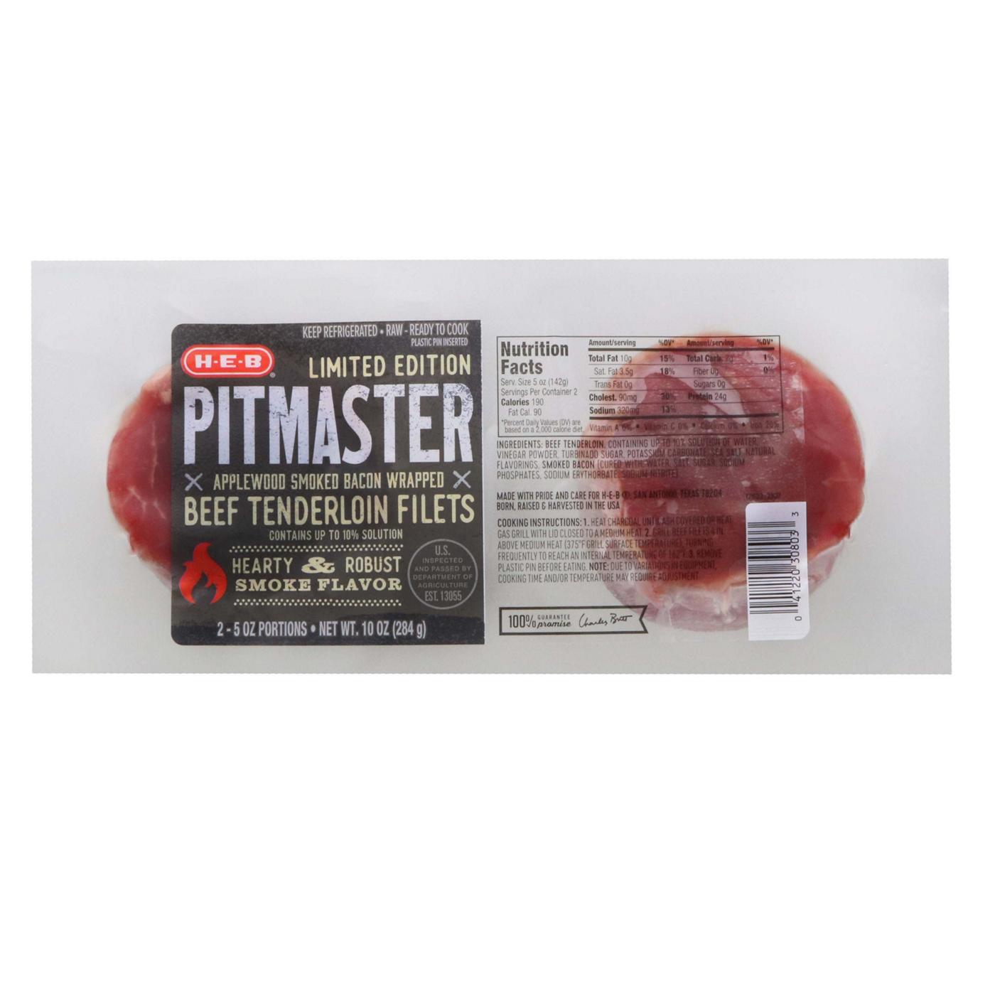 HEB Pitmaster Bacon Wrapped Beef Tenderloin Filets Shop Beef at HEB