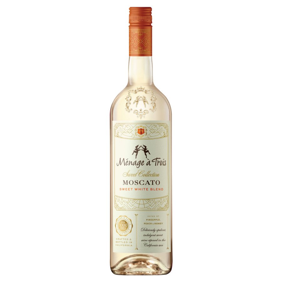 Menage A Trois Moscato Sweet White Blend California Wine, 750 mL
