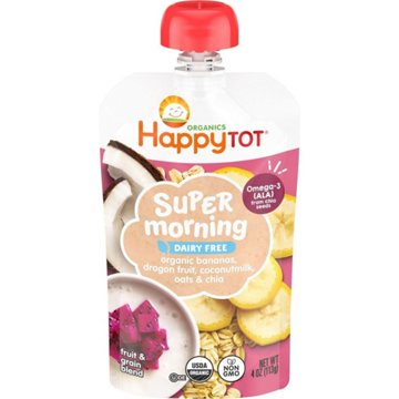 Happy Tot Organics Super Morning Stage 4 Organic Bananas Baby Food Pouch