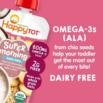 Happy Tot Organics Super Morning Stage 4 Organic Bananas Baby Food Pouch