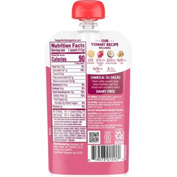Happy Tot Organics Super Morning Stage 4 Organic Bananas Baby Food Pouch