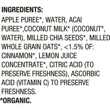 Happy Tot Organics Super Morning Stage 4 Apple Acai Coconutmilk Oat  Baby Food Pouch