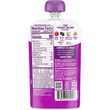 Happy Tot Organics Super Morning Stage 4 Apple Acai Coconutmilk Oat  Baby Food Pouch
