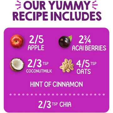 Happy Tot Organics Super Morning Stage 4 Apple Acai Coconutmilk Oat  Baby Food Pouch