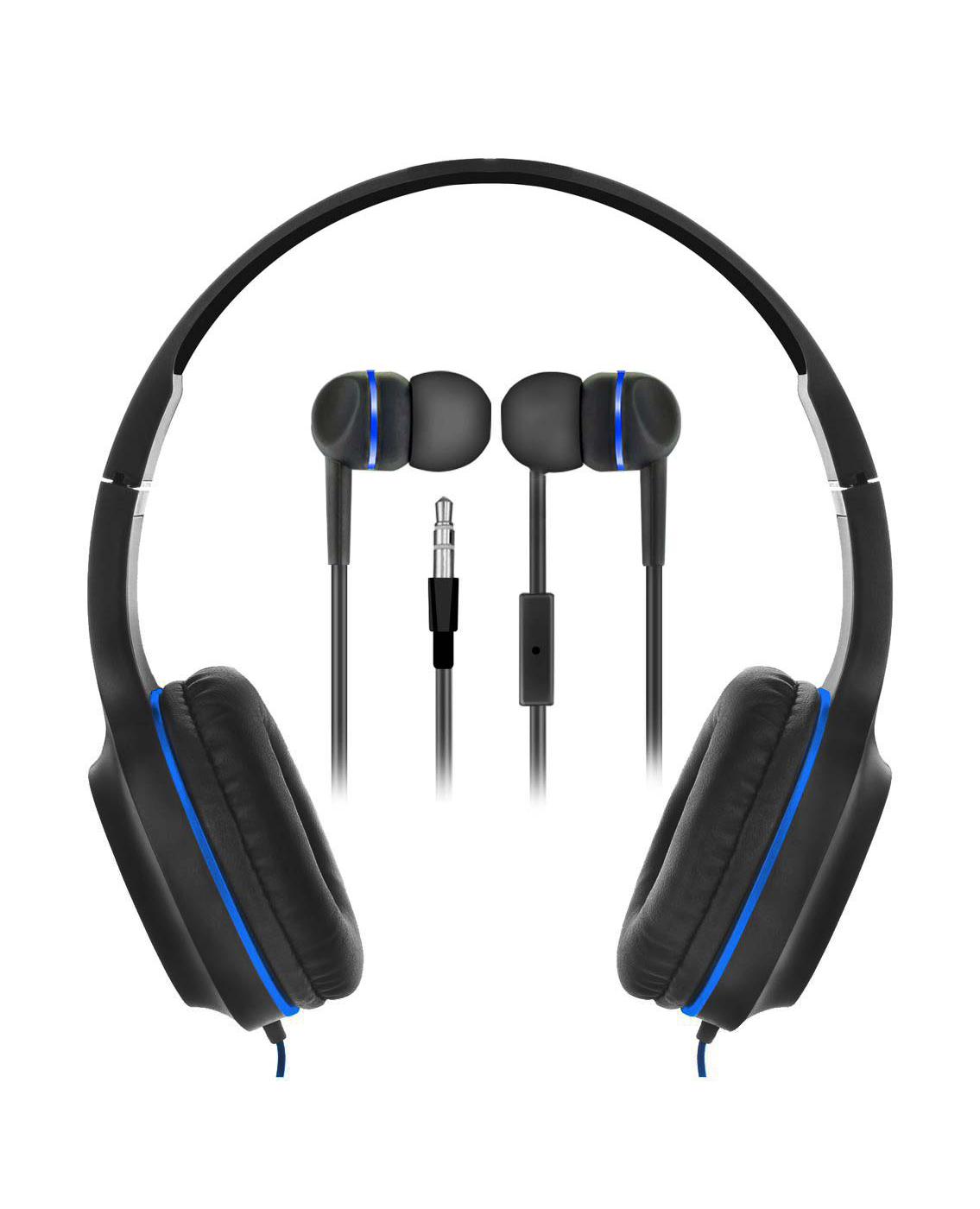 sentry-wired-headphones-earbuds-with-mic-blue-shop-headphones-at