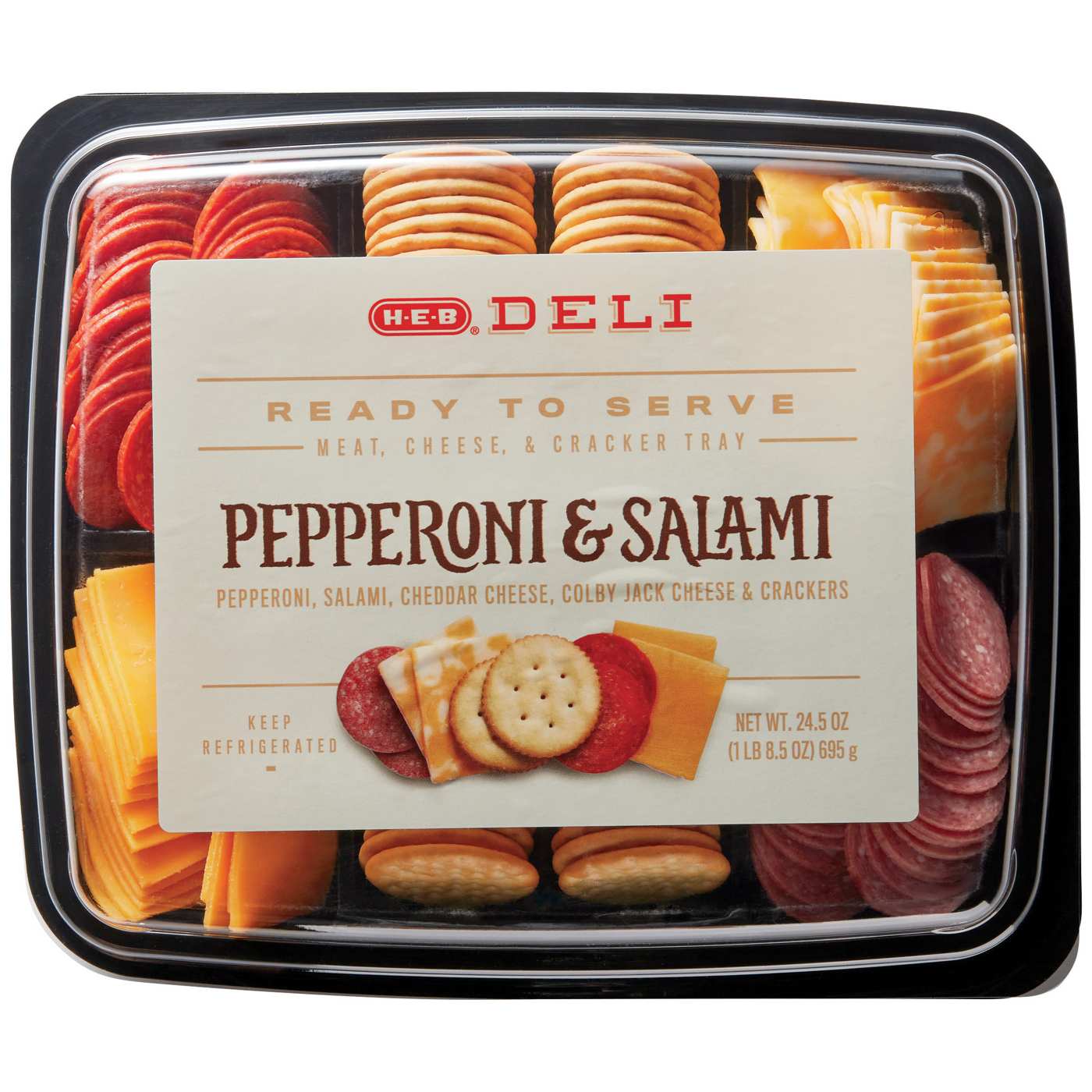 H-E-B Deli Party Tray - Pepperoni & Salami; image 1 of 2