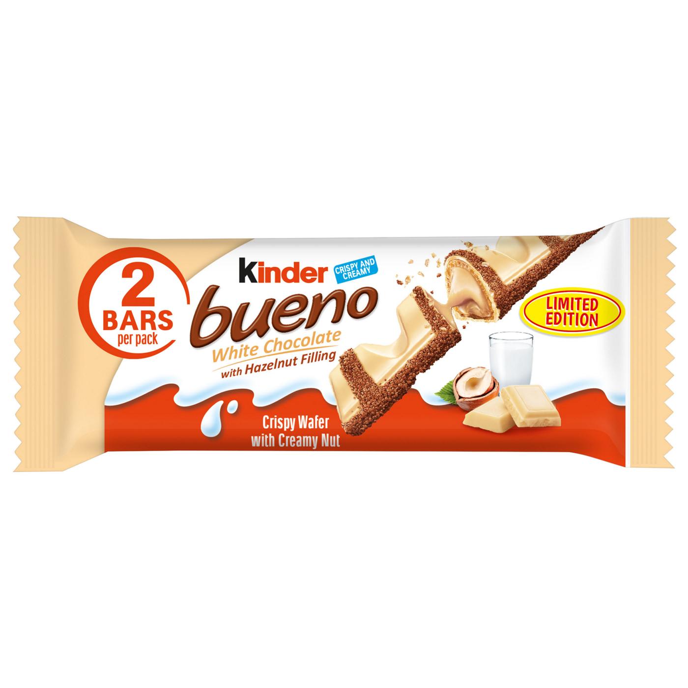 Kinder Bueno White Chocolate Crispy Wafer Candy Bars; image 1 of 3