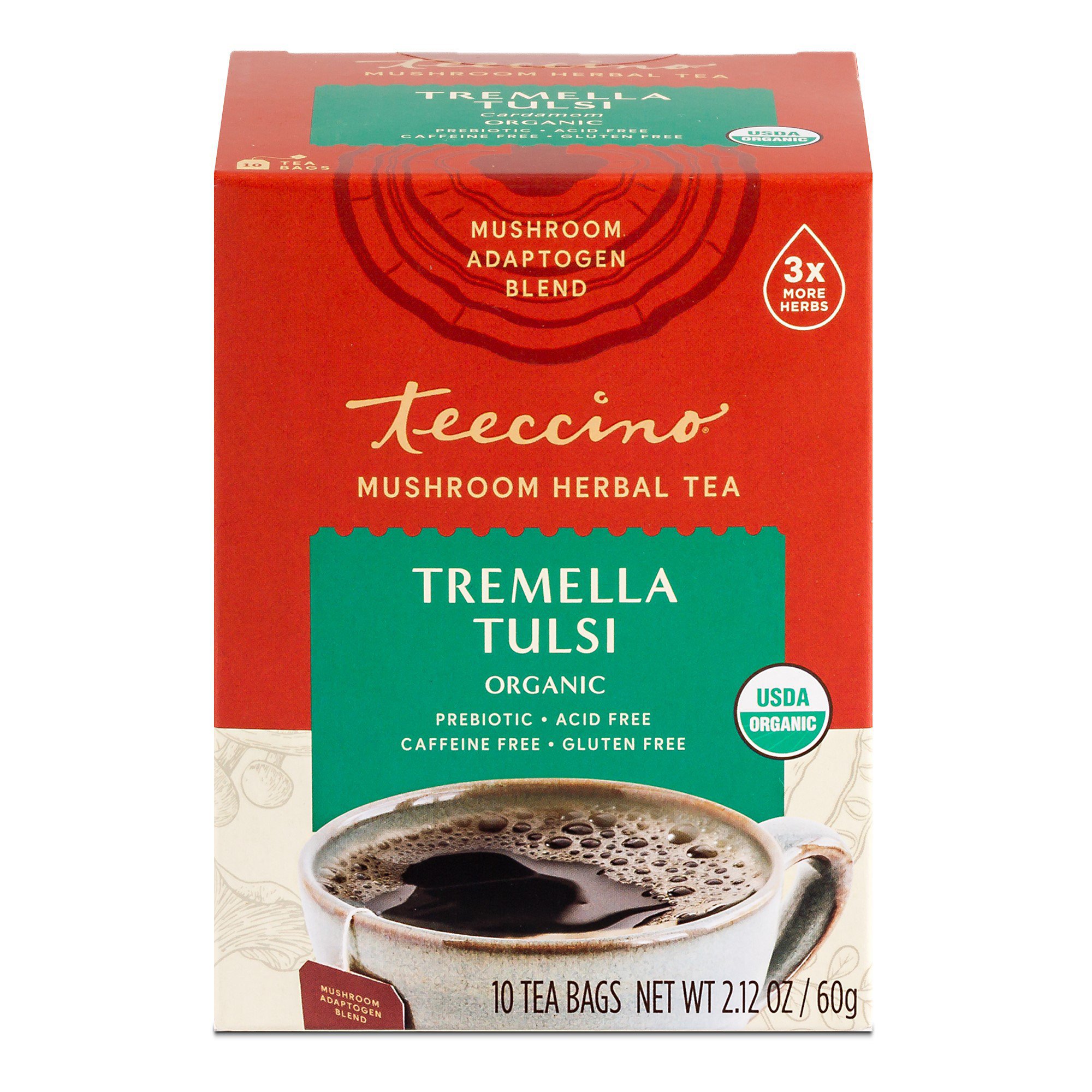 Teeccino Tremella Tulsi Mushroom Herbal Tea Bags - Shop Tea at H-E-B