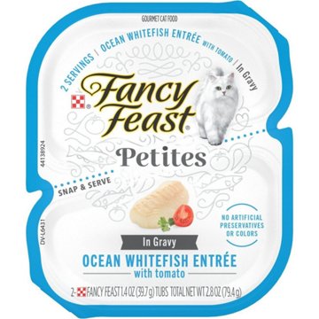 Fancy Feast Purina Petites Gourmet Wet Cat Food -  Ocean Whitefish Entree With Tomato in Gravy