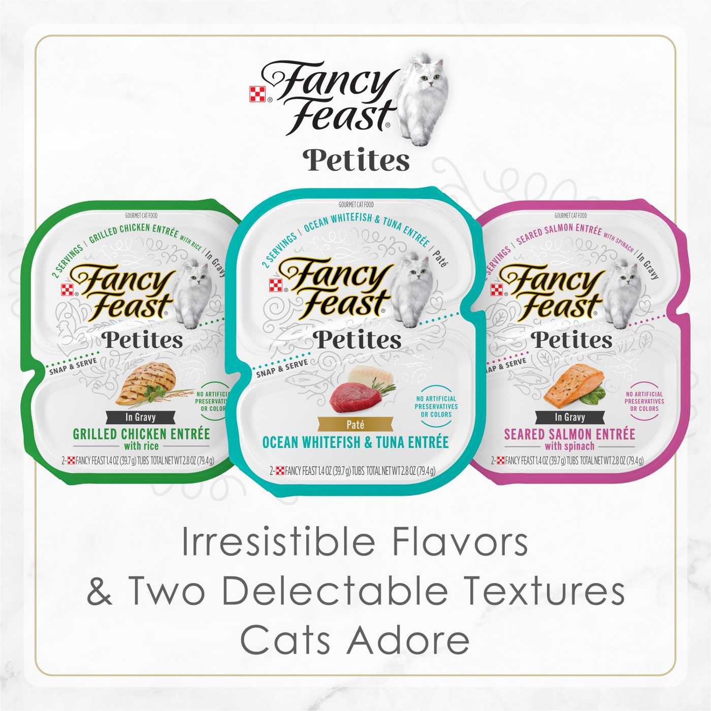 Fancy Feast Purina Fancy Feast Gourmet Gravy Wet Cat Food, Petites Seared Salmon With Spinach Entree; image 3 of 7