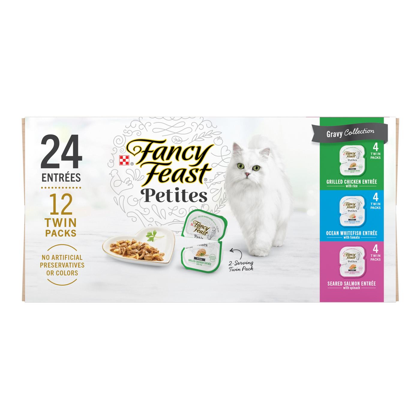 Fancy Feast Purina Fancy Feast Gourmet Wet Cat Food Variety Pack, Petites Gravy Collection, break-apart tubs, 24 servings; image 1 of 5