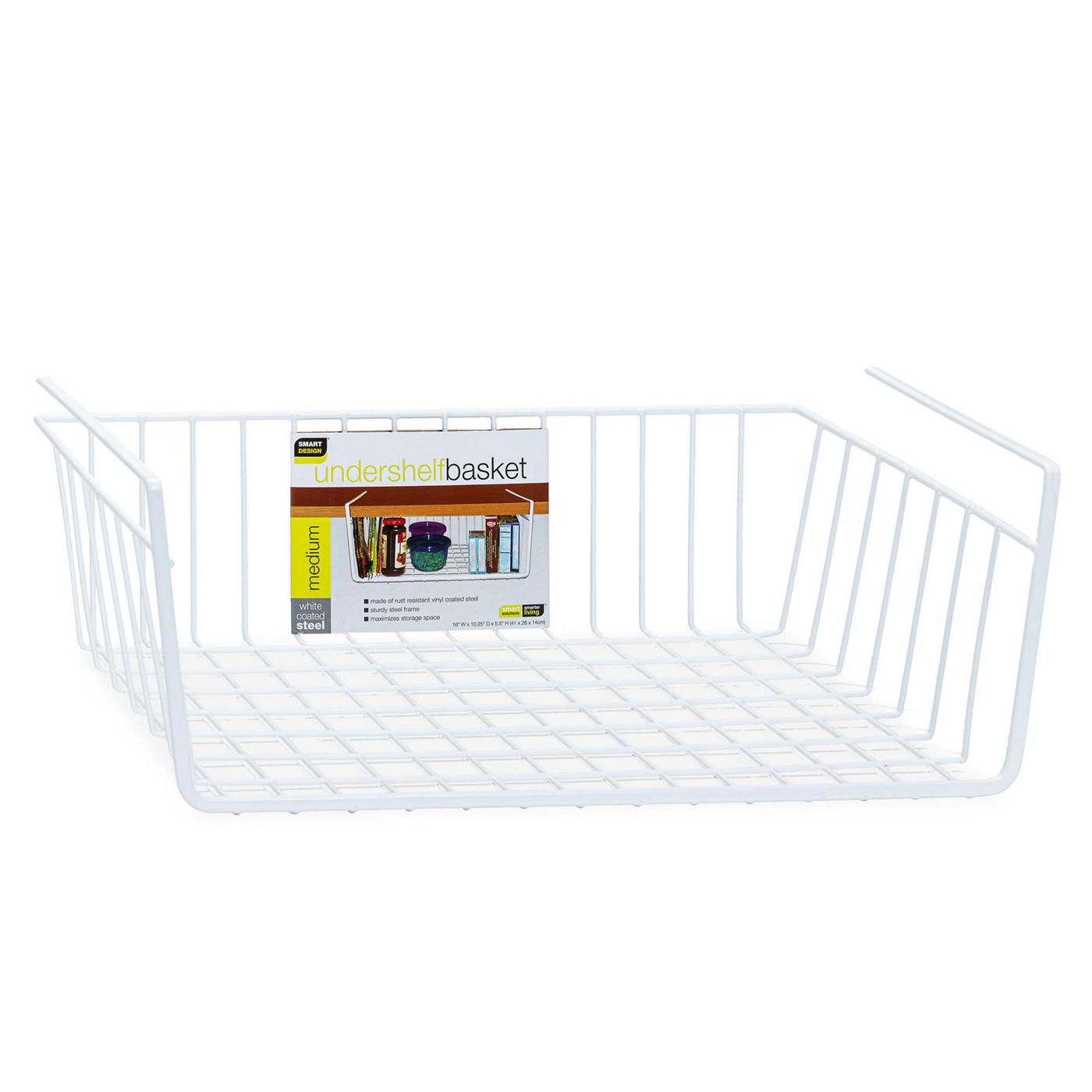 Smart Design White Wire Undershelf Basket; image 1 of 3