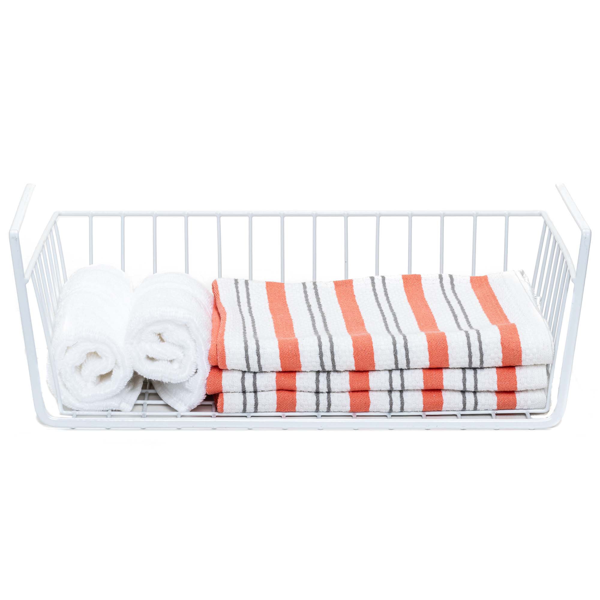 Smart Design White Wire Undershelf Basket Medium