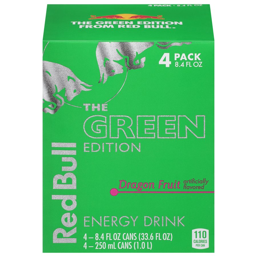 Red Bull Green Edition Energy Drink 4 pk Cans - Dragon Fruit