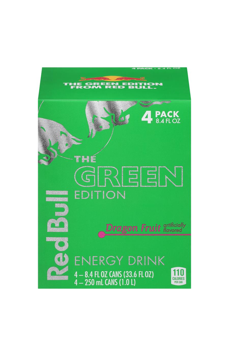 Red Bull The Green Edition Dragon Fruit Energy Drink 4 pk Cans; image 1 of 7