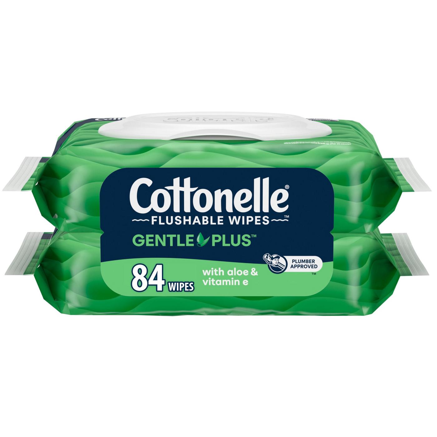 Cottonelle GentlePlus Flushable Wet Wipes with Aloe & Vitamin E; image 1 of 8