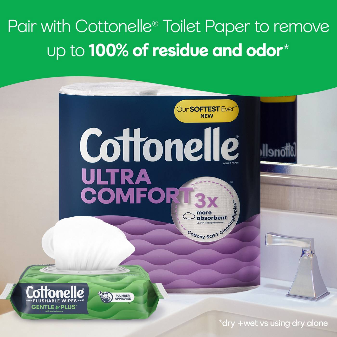 Cottonelle GentlePlus Flushable Wet Wipes with Aloe & Vitamin E; image 3 of 8