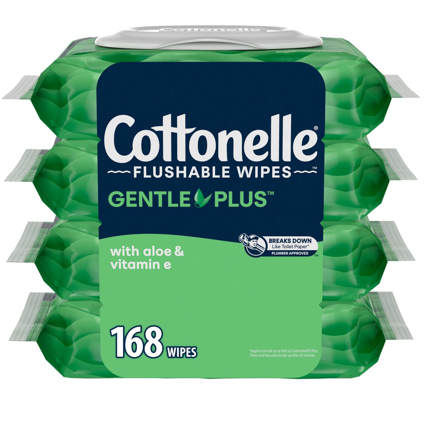Cottonelle GentlePlus Flushable Wet Wipes with Aloe & Vitamin E; image 1 of 5