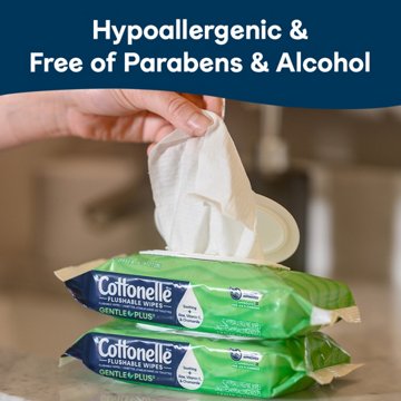 Cottonelle GentlePlus Flushable Wet Wipes with Aloe & Vitamin E, 4 ct