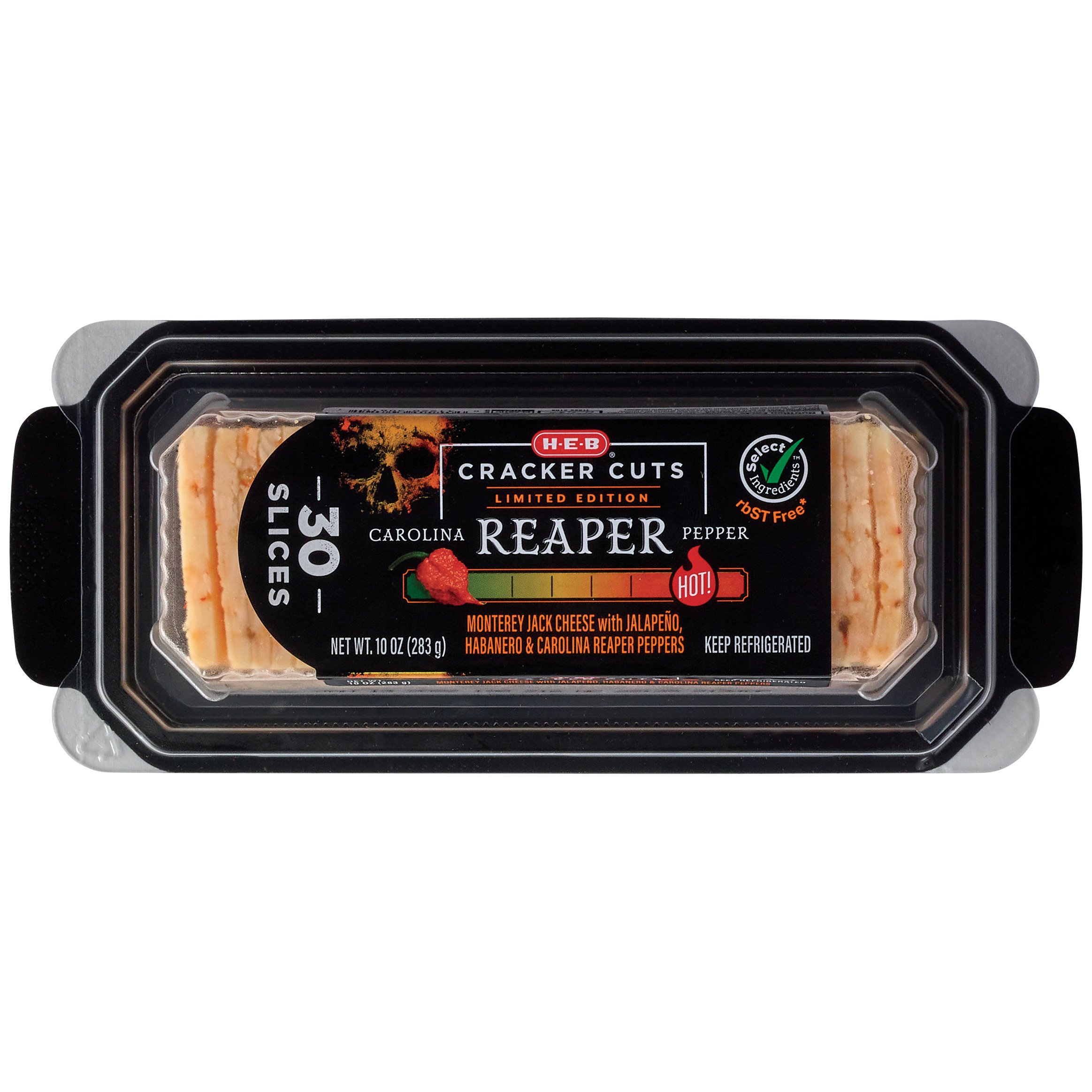 H-E-B Cracker Cuts - Carolina Reaper Pepper Monterey Jack Cheese - Shop ...