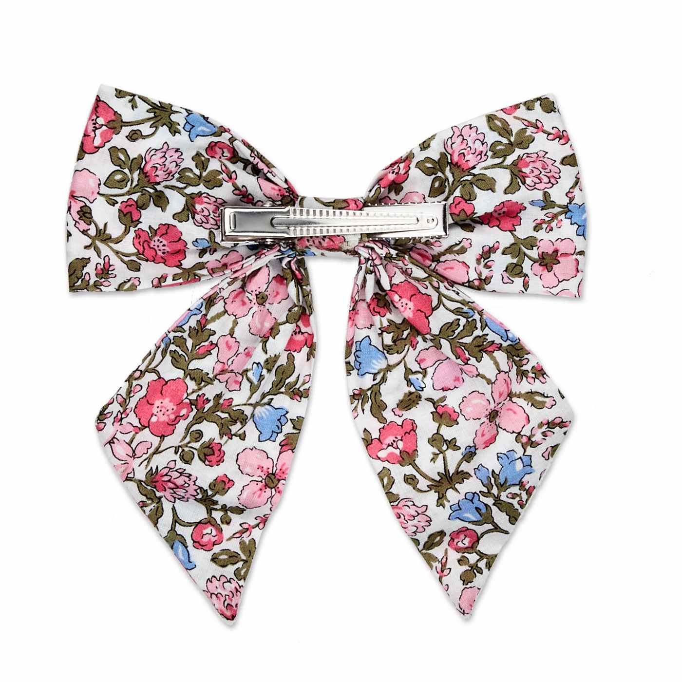 Scunci Bow Barrette Pink Floral; image 2 of 3