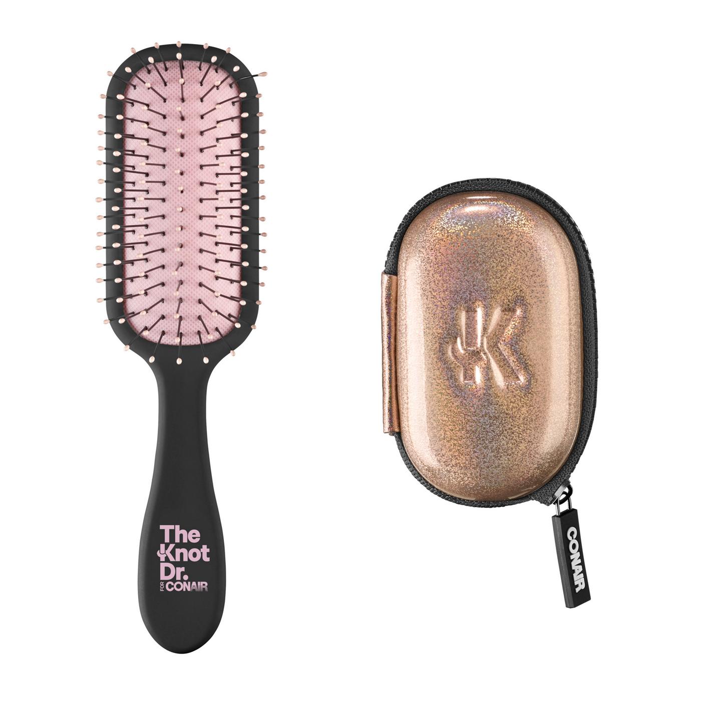 The Knot Dr. for Conair Pro Mini Detangling Hairbrush with Case Pastel Pink Shop Brushes