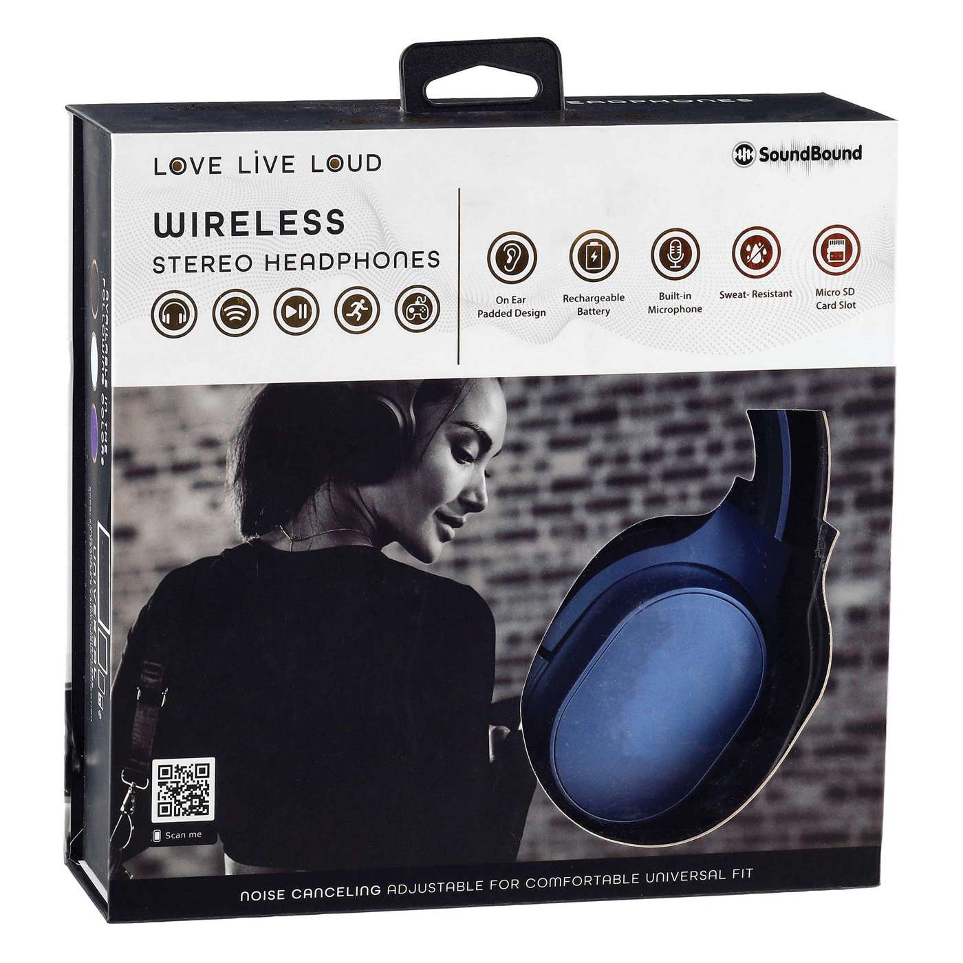 SoundBound Blue Wireless Over The Head Headphones; image 4 of 4