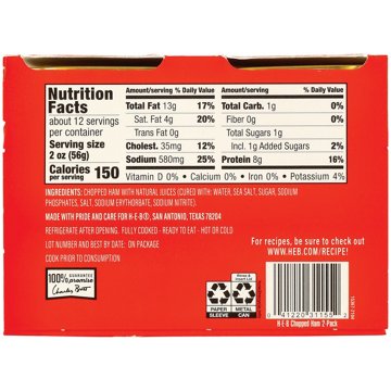 H-E-B Chopped Ham, 2 ct