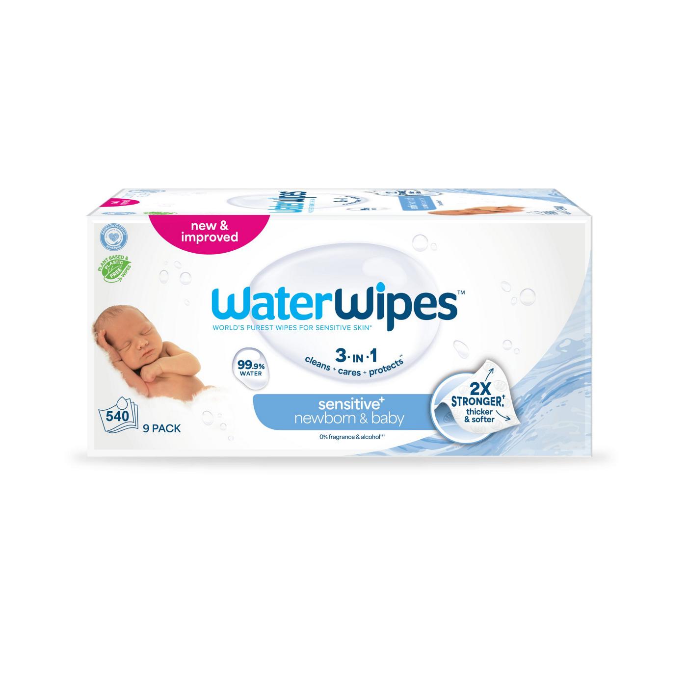 WaterWipes Sensitive+ Newborn & Baby Wipes, 99.9% Water - Unscented, 9 pk; image 1 of 9