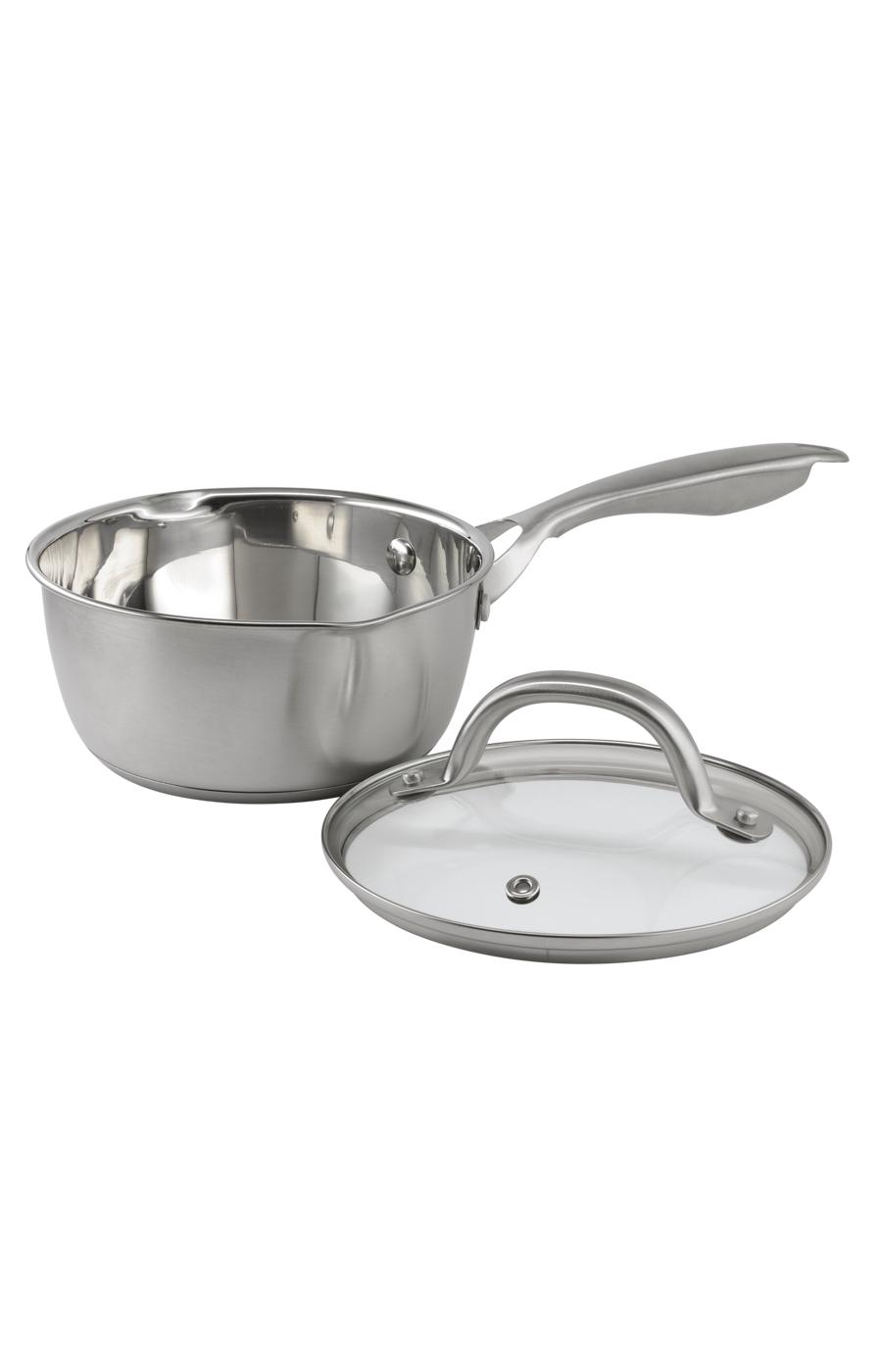 Sonoma Stainless Steel Sauce Pan with Strainer Glass Lid