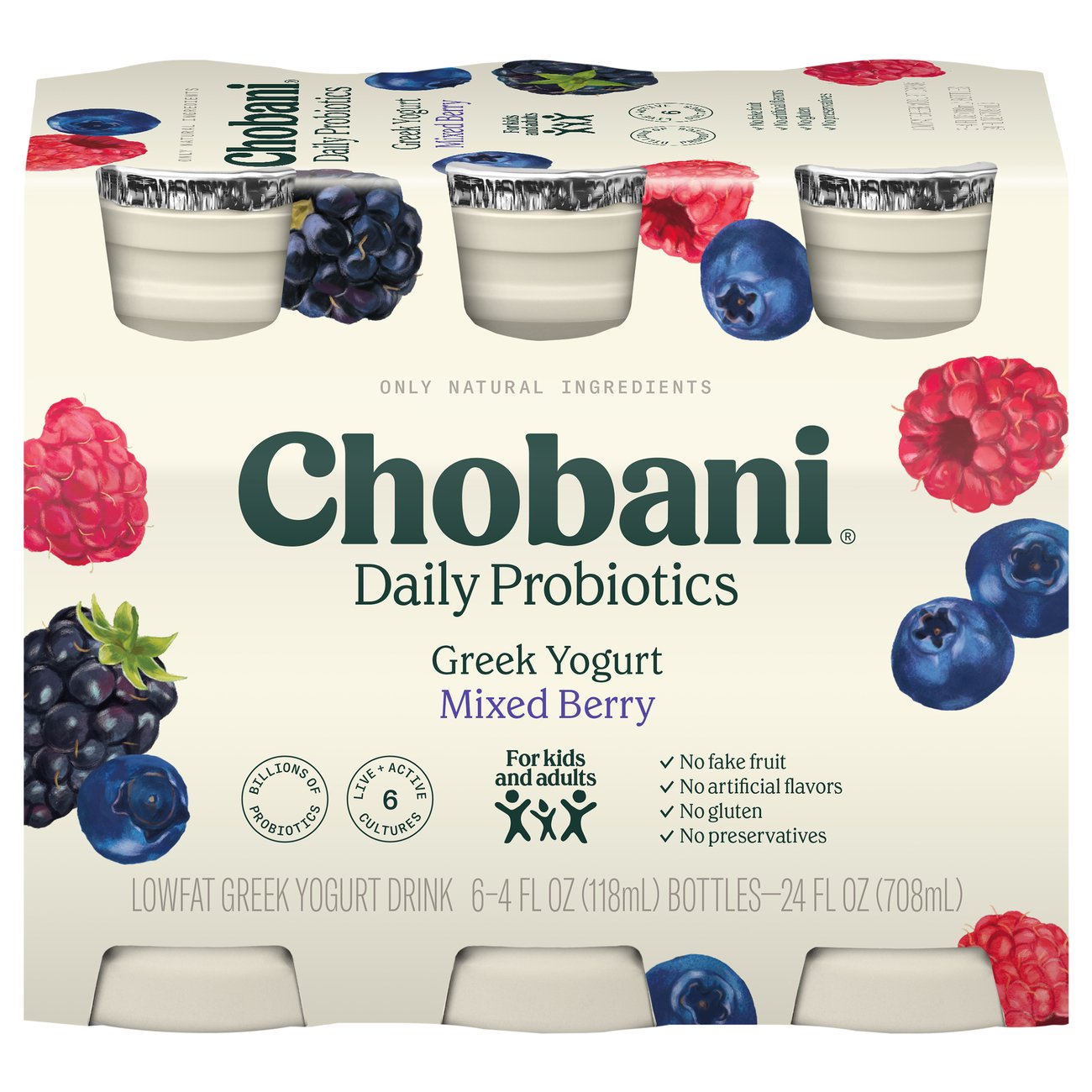 Chobani Probiotic Mixed Berry Daily Yogurt Drink 4 Oz Bottles - Shop ...