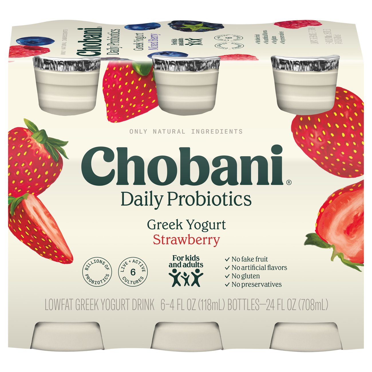 Chobani Probiotic Strawberry Daily Yogurt Drink 4 Oz Bottles Shop 