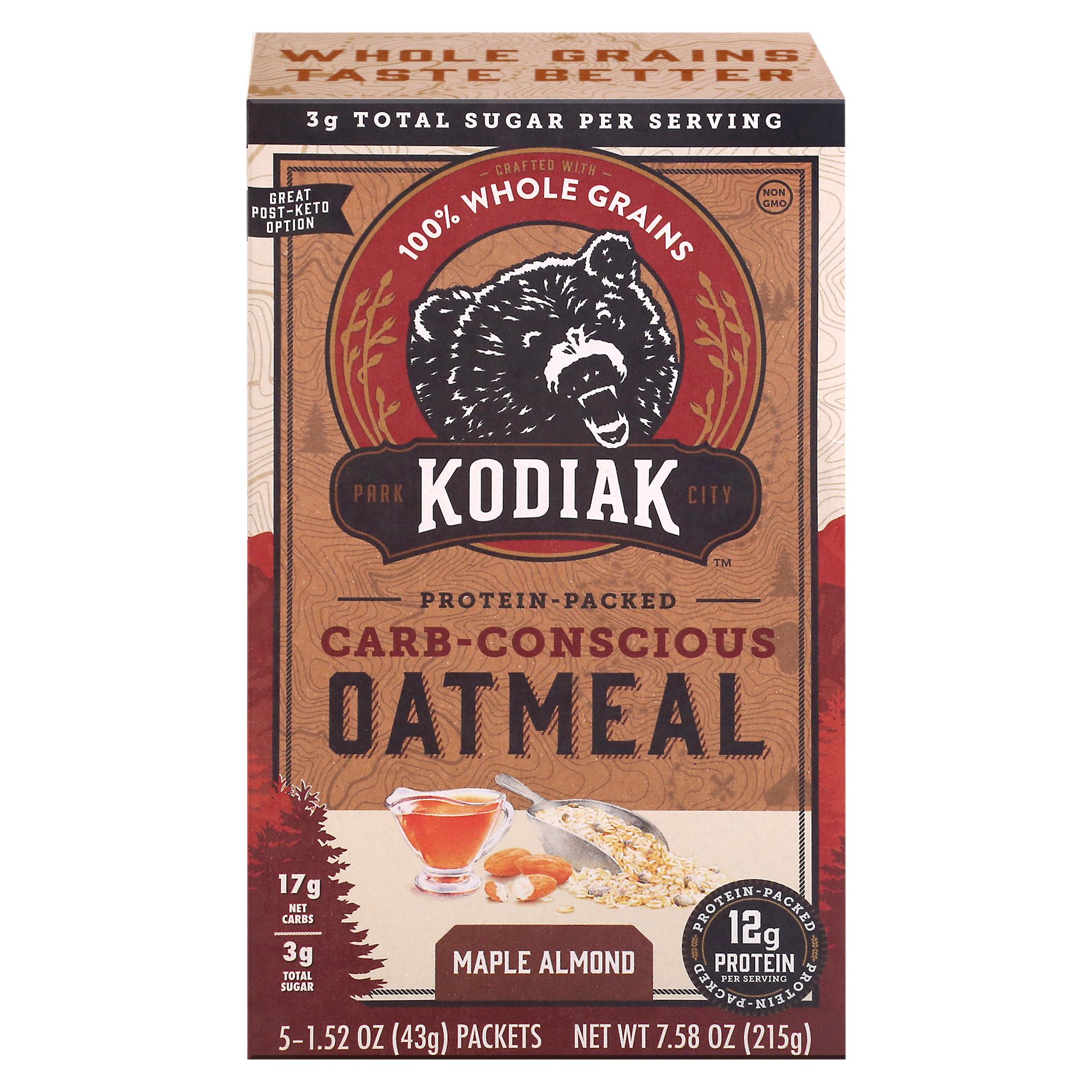 Kodiak Cakes Carb Conscious Maple Almond Instant Oatmeal Shop Cereal