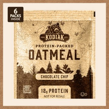 Kodiak 12g Protein Instant Oatmeal - Chocolate Chip, 6 ct