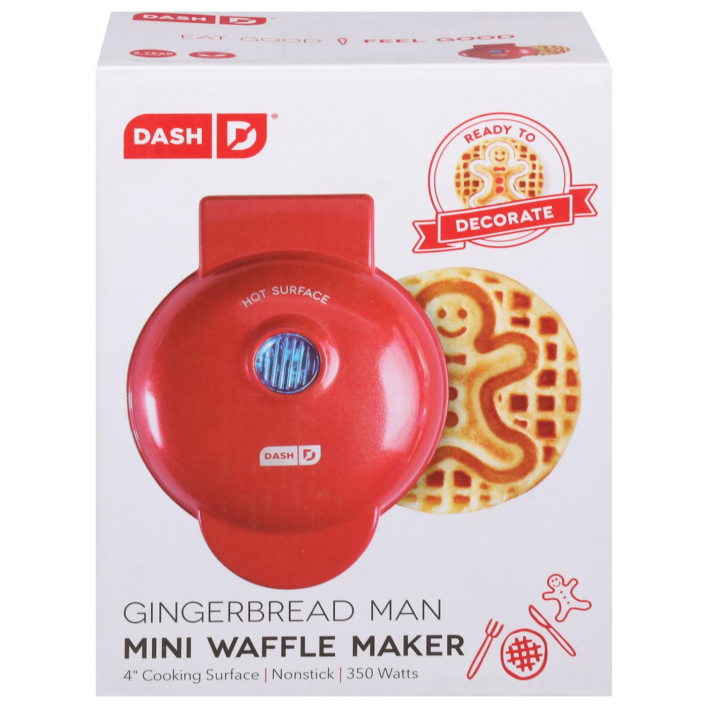 Dash Gingerbread Man Mini Waffle Maker - Red; image 1 of 3
