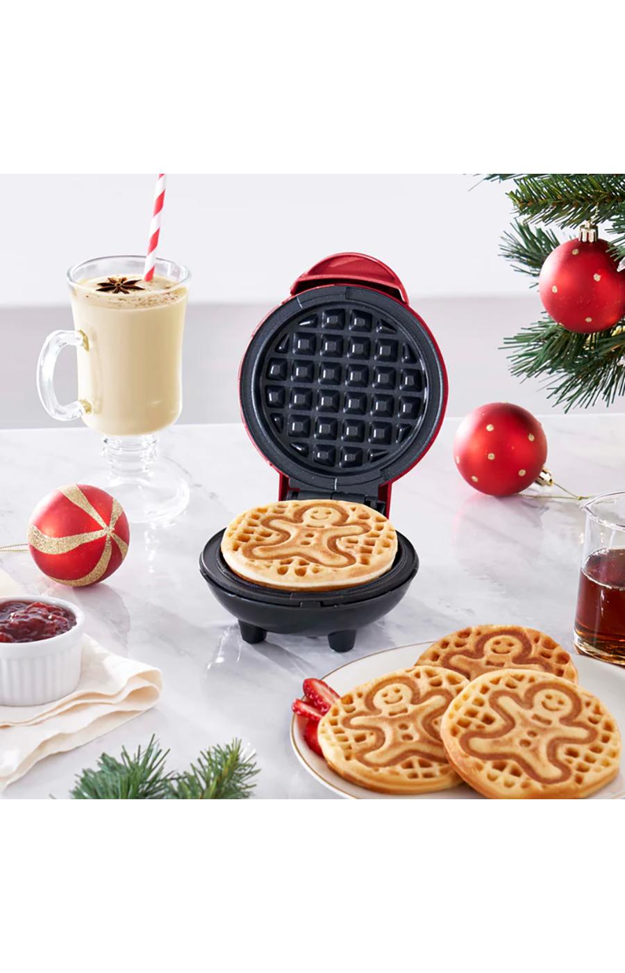 Dash Gingerbread Man Mini Waffle Maker - Red; image 2 of 3