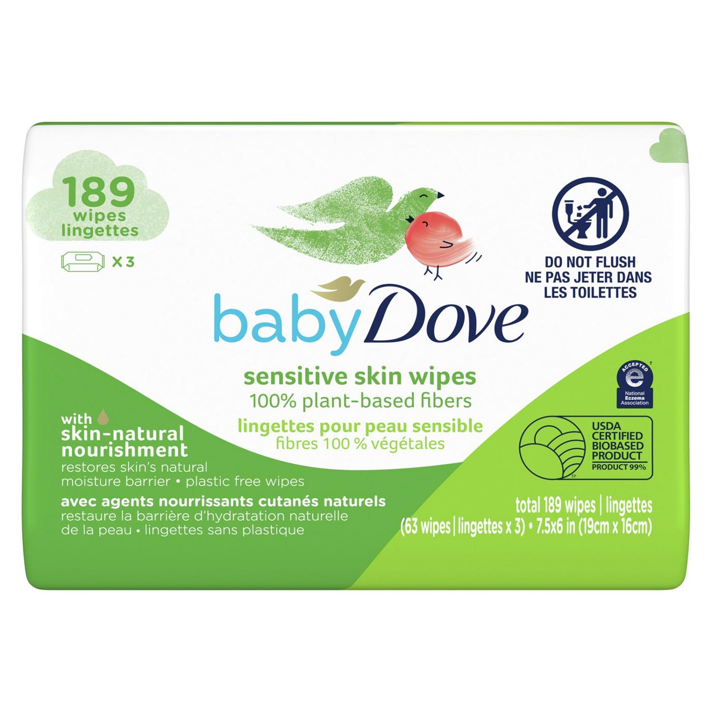 Baby Dove Sensitive Skin Wipes, 3 Pk; image 1 of 8