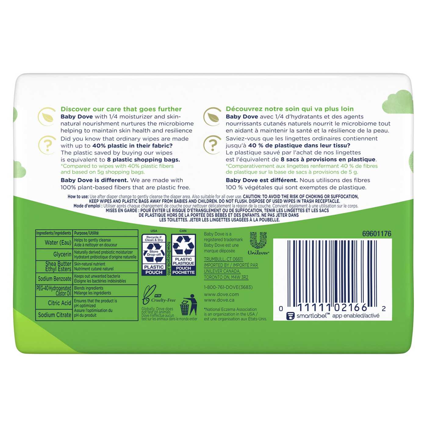 Baby Dove Sensitive Skin Wipes, 3 Pk; image 2 of 8