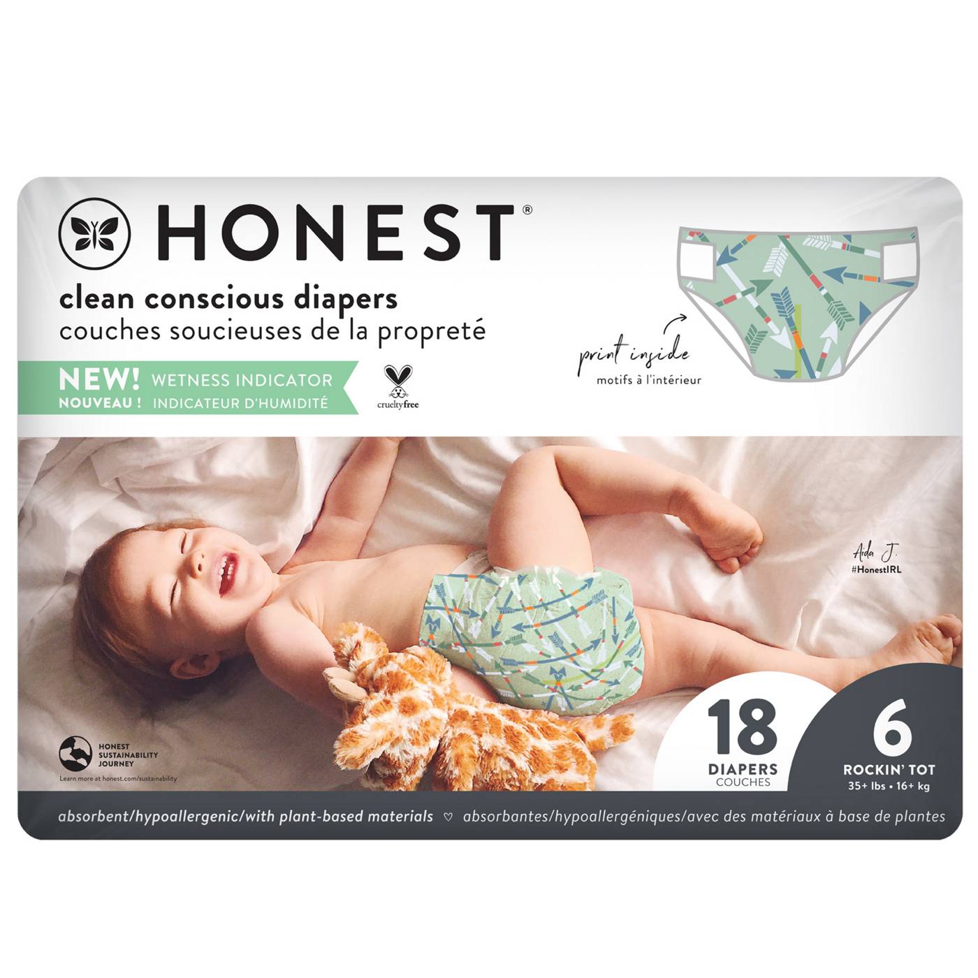 Honest overnight store diapers size 6