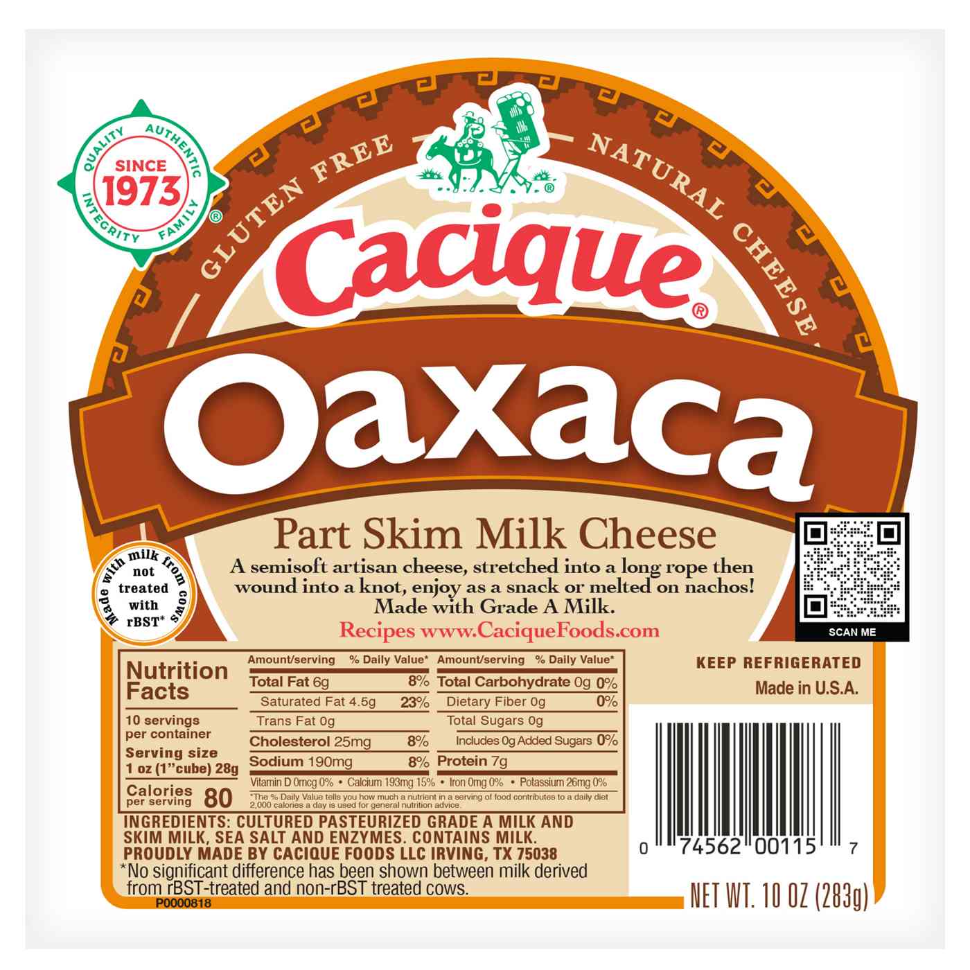 Cacique Queso Oaxaca Cheese; image 1 of 2