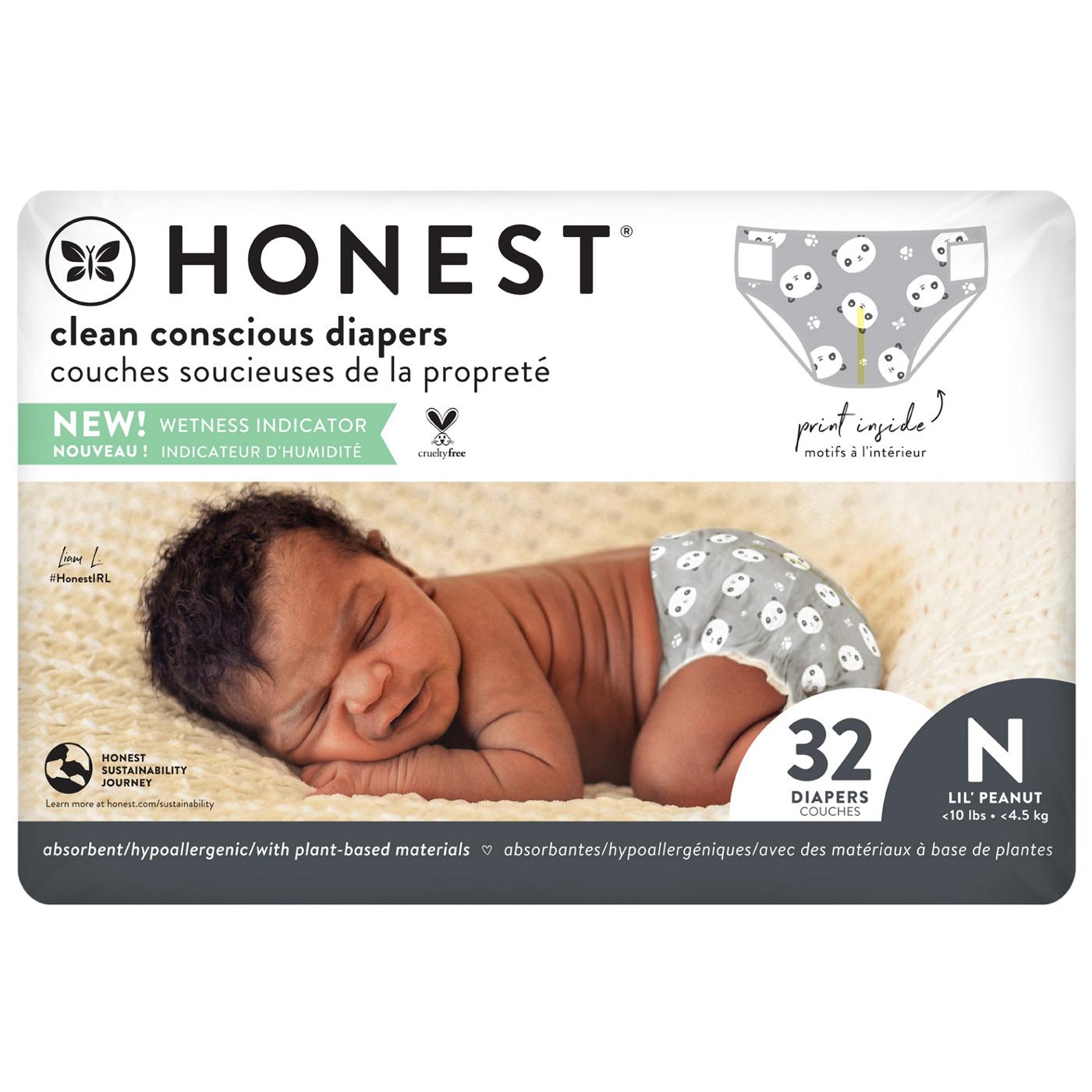 The Honest Company Clean Conscious Diapers - Newborn, Panda Print - Shop  Diapers at H-E-B
