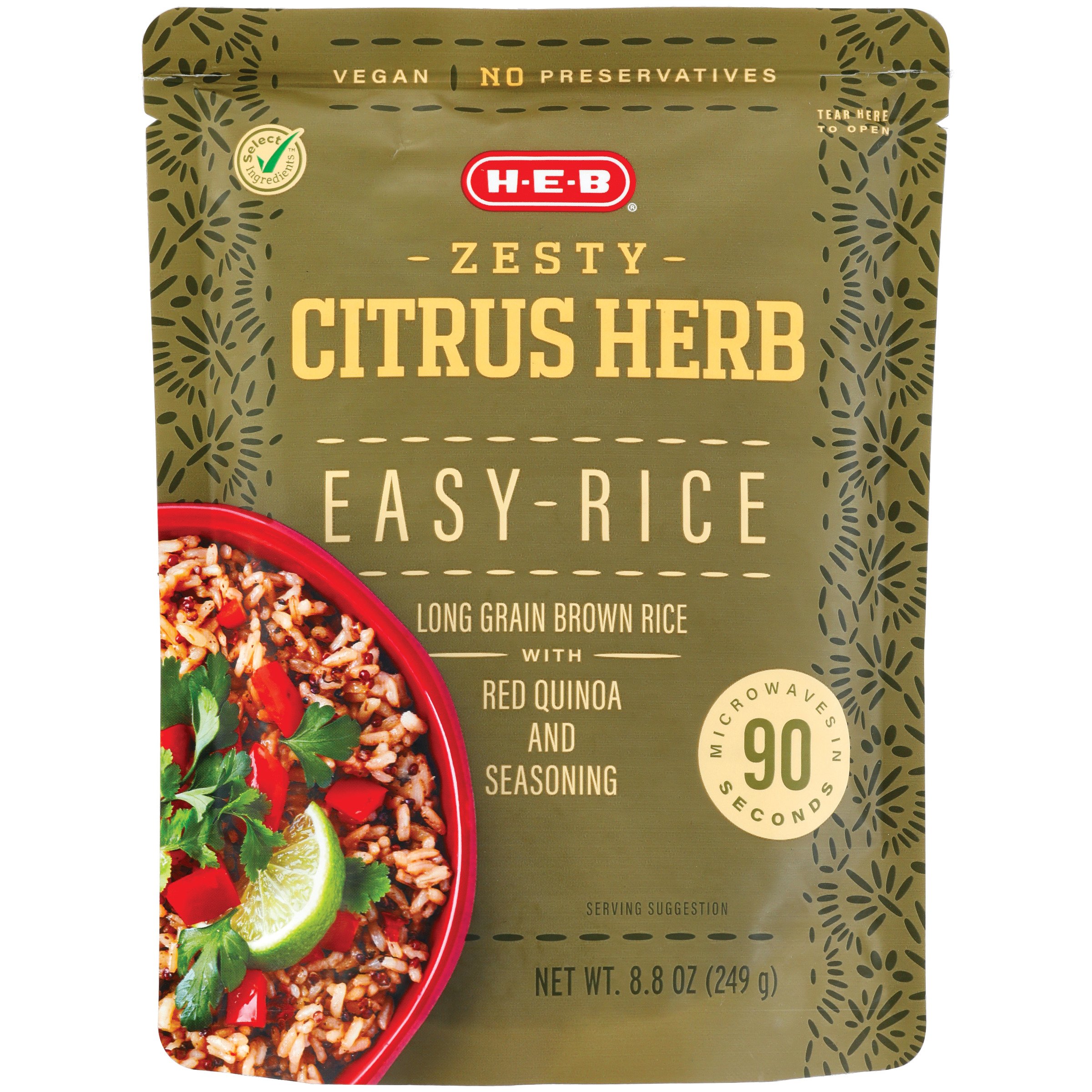 HEB Zesty Citrus Herb Brown Rice with Red Quinoa Easy Rice Shop