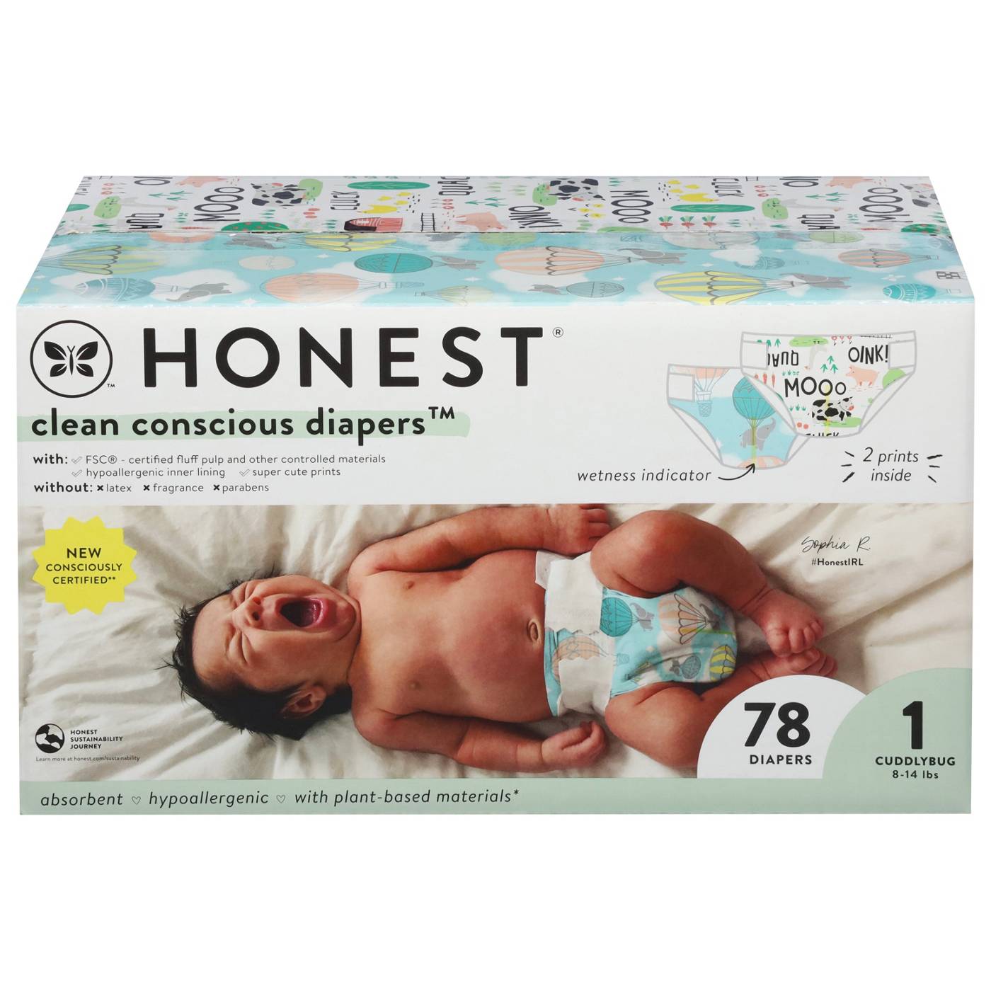 The Honest Company Clean Conscious Diapers - Size 1, 2 Print Pack; image 1 of 3