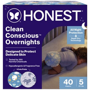 The Honest Company Overnight Sleepy Sheep Diapers - Size 5