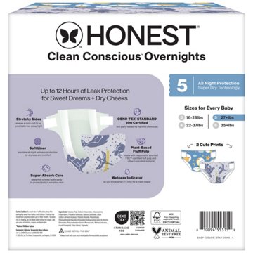 The Honest Company Overnight Sleepy Sheep Diapers - Size 5