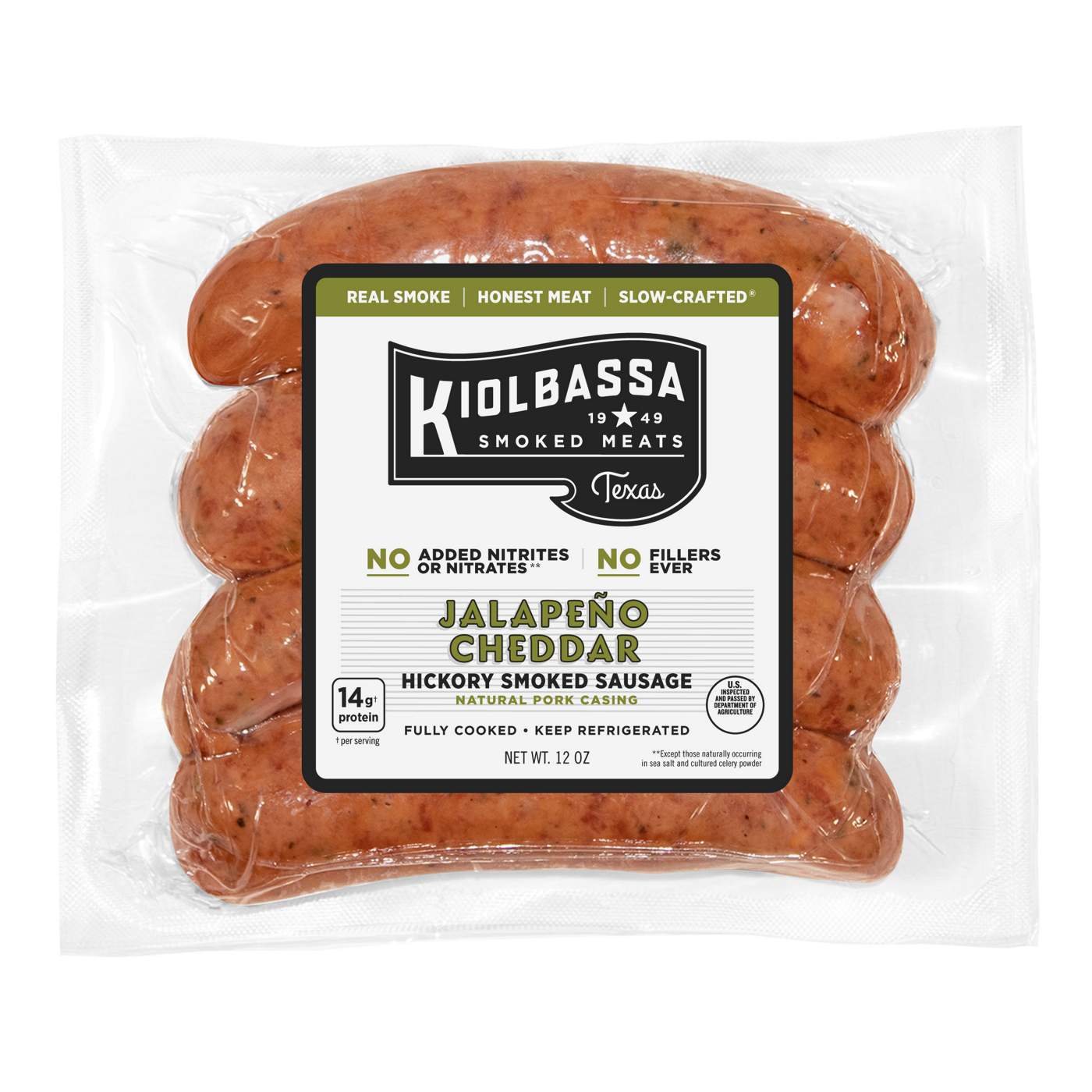 Kiolbassa Jalapeño Cheddar Beef Hickory Smoked Sausage Links; image 1 of 2