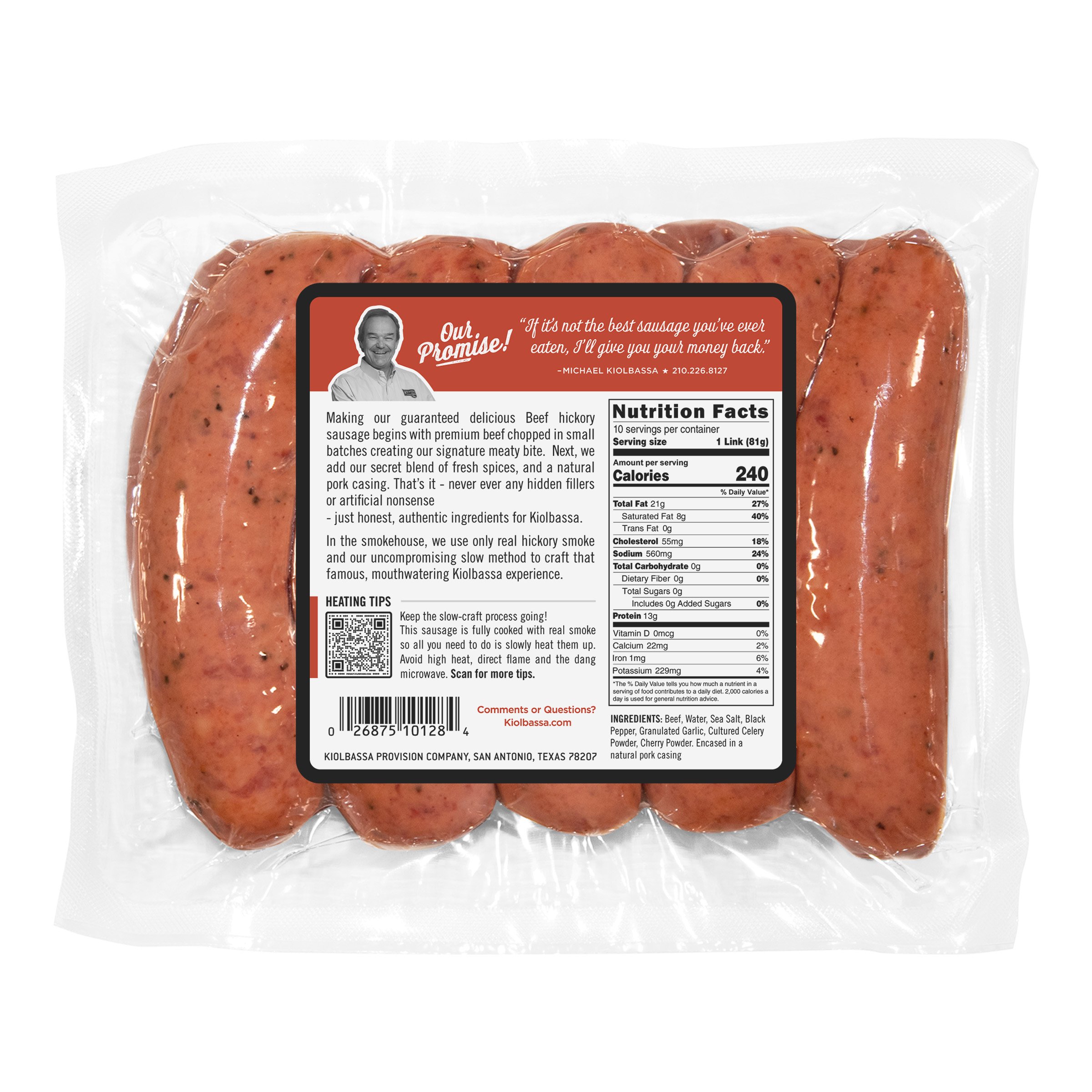 Kiolbassa Beef Smoked Sausage Links - Shop Sausage At H-E-B